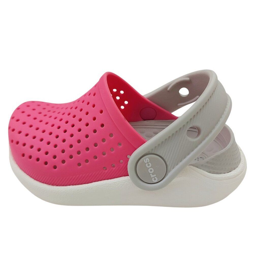 Crocs Literide Clogs Sandals Little Kids 6 Pink White - Picture 2 of 11